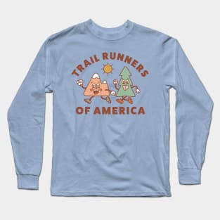 Trail Runners of America Retro Style Vintage Running Graphic Long Sleeve T-Shirt